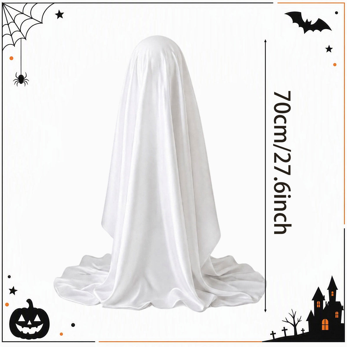 Tumao Halloween Decorations Outdoor, Light Up Spooky Ghosts Decoration, Cute Halloween Decorations Indoor, DIY Ghost Kit Decor with Emoji Stickers Witch Hat for Party, Yards, Porch, Gardens