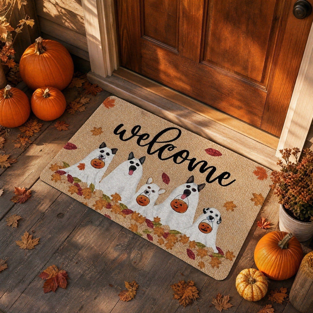 Halloween Doormat Vintage Retro Style Mat 23.6x15.7in Secure-Grip Absorbent Coir Look Entryway Rug for Front Porch Indoor Outdoor Decor by OVFUIZ