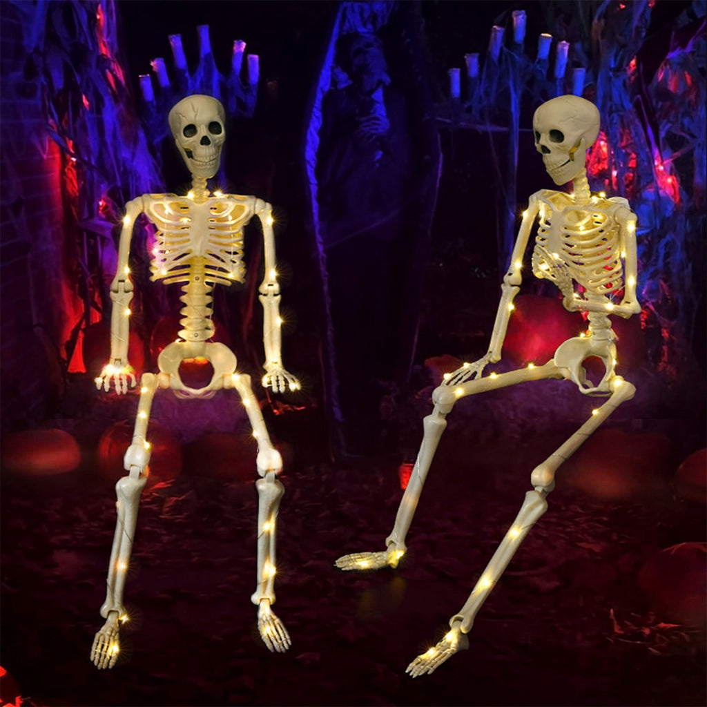 Fankiway Halloween Movable Skeleton Human Model Skull Full Body Mini Figure Toy , Decorations Skull Full Body Realistic Faux Human Skeleton Skull Decor