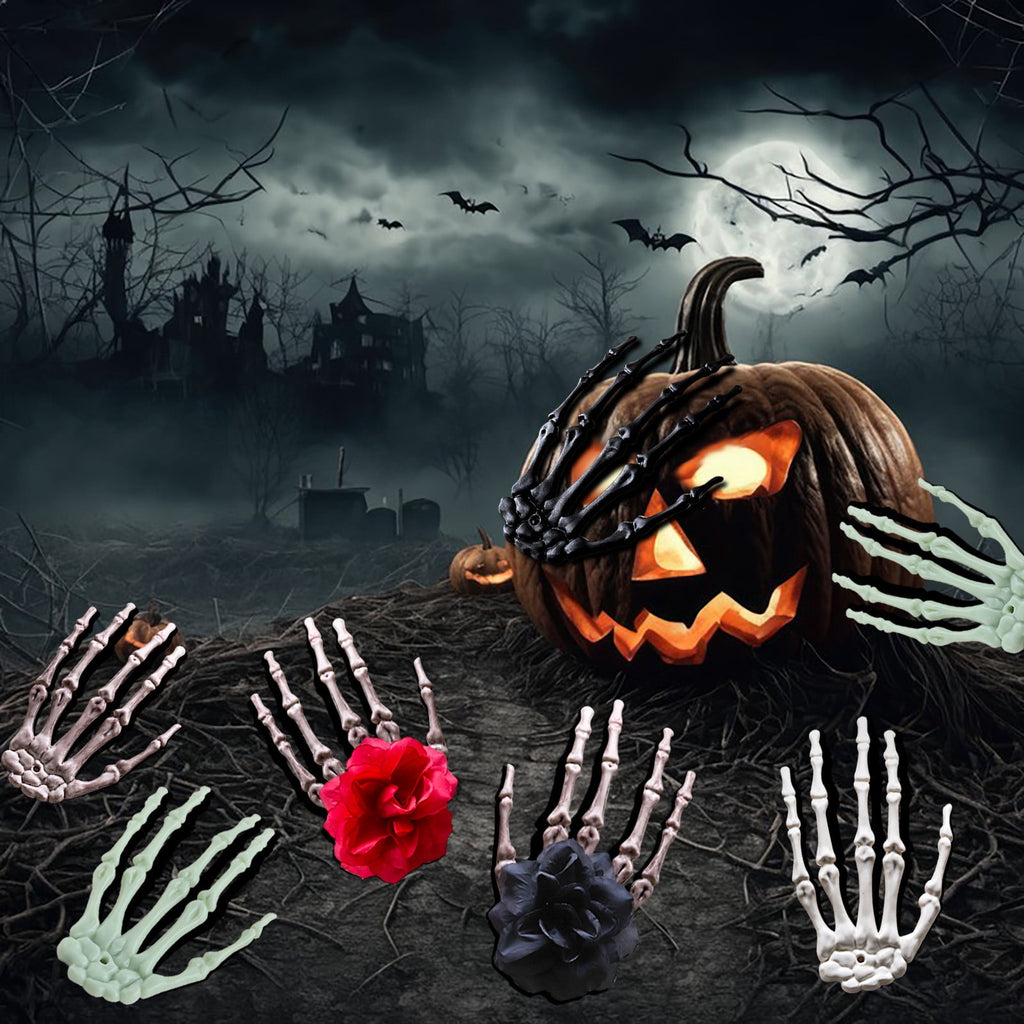 Darzheoy 2 Pack Halloween Skeleton Hands Realistic Life Size Skeleton Hands for Ghost Festival Halloween Themed Party Decoration Props (Right & Left)