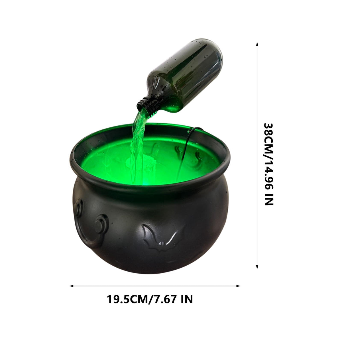Halloweens 2025Skeleton Potion Witches Cauldrons,Cauldron Diffuser Halloween Black Witch Pot with Floating Potion Bottles And Bubbling Effect,Cauldrons Halloween Decorations Indoor,8inch