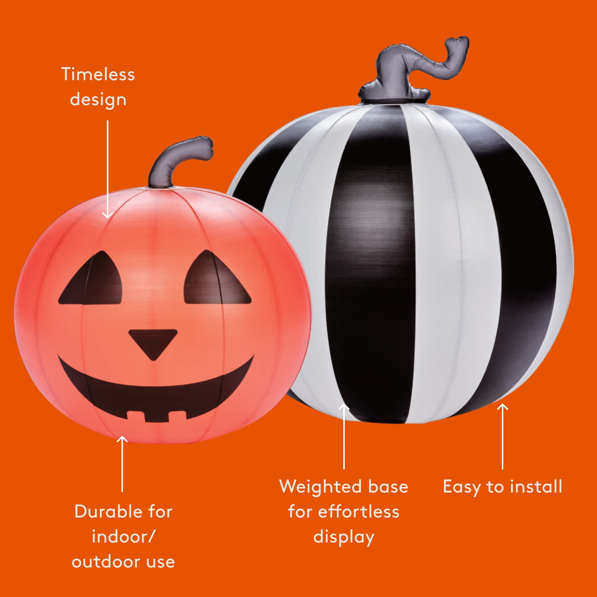FUNBOY Inflatable Pumpkin Halloween Decorations Outdoor 2-Pack