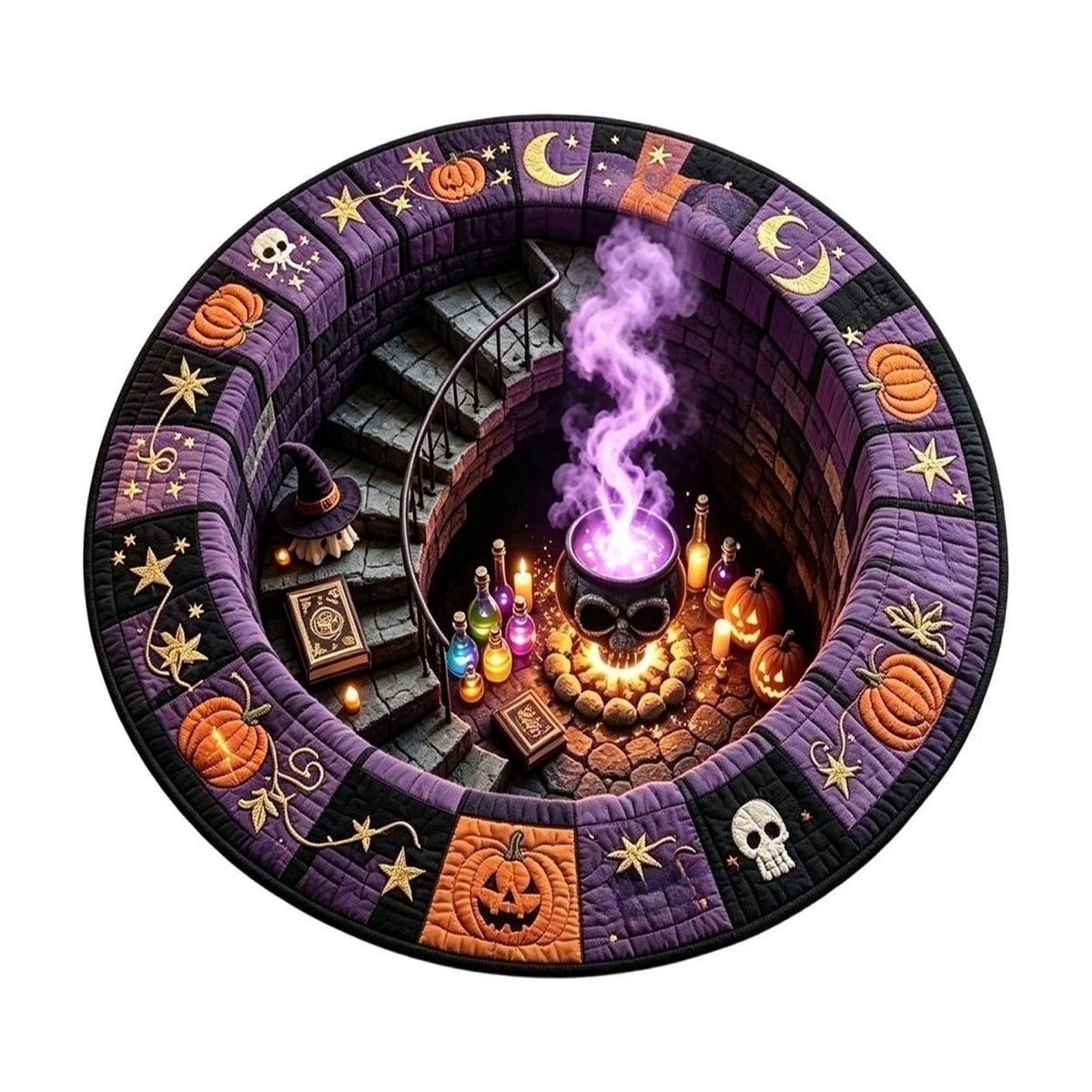 Halloween Wreath Shaped Rugs, Soft Indoor Mat for Entryway, Kitchen, Halloween Party, Pumpkin Witch Spooky Home Decor, 23.62x15.75 Inches