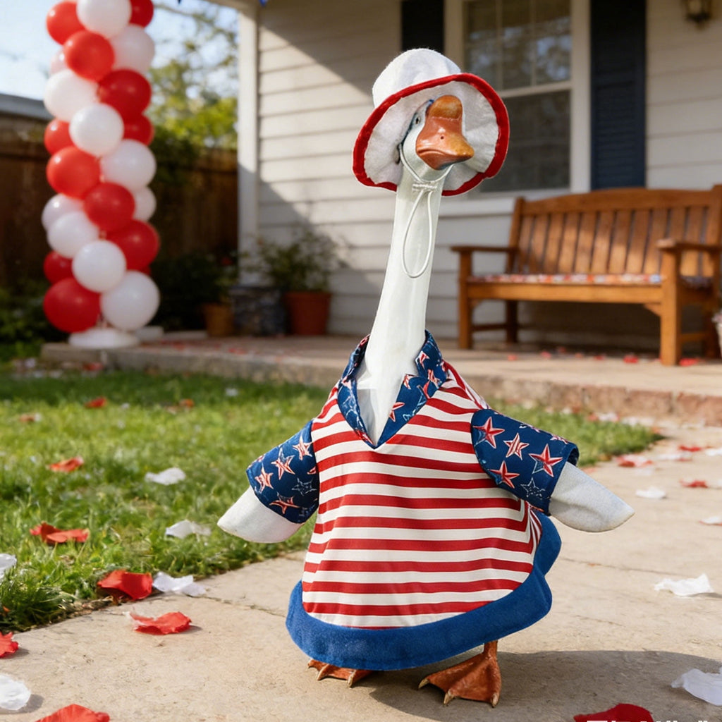 Halloween Garden Porch Decor, Porch Goose Outfits Halloween, 23 Inch Porch Goose Outfits, Witch Dress and Hat Set, Fits 23X11X26 Inch Standing Plush Goose for Front Porch Lawn