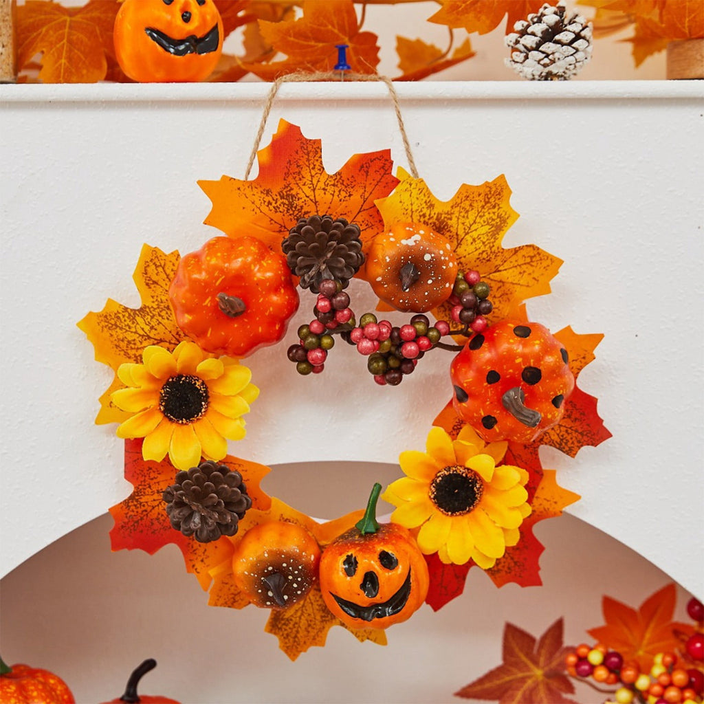 sruoe Halloween Decorations, Halloween Wreaths for Front Door, Artificial Wreaths, Indoor Outdoor Halloween Decor, Fall Wreaths, Halloween Wreath Ghost Festival Decoration
