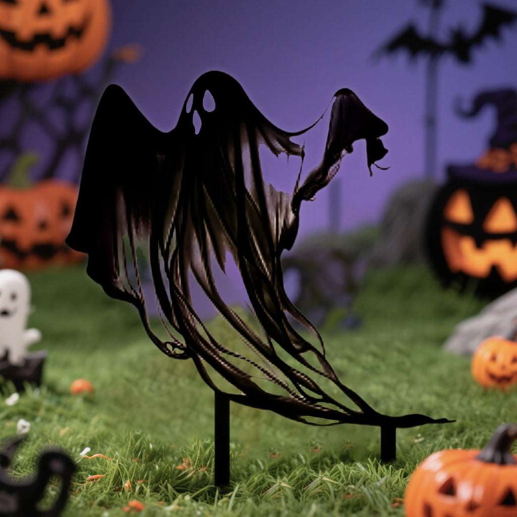 Halloween Drifting Ghost Ground Stake Metal Stake for Garden and Courtyard Decor