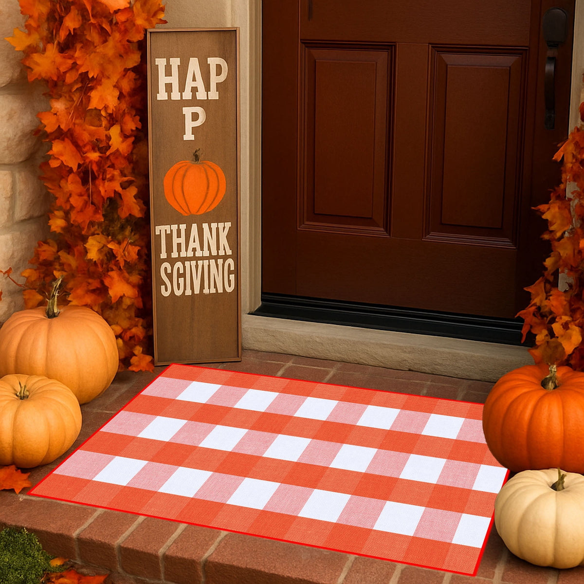 sruoe Halloween Door Mat Durable Non-Slip Halloween Decorations Outdoor, Outdoor Rugs for Patio with Rubber Backing, Front Porch Entryway, Easy Clean Absorbent Fade-Resistant.