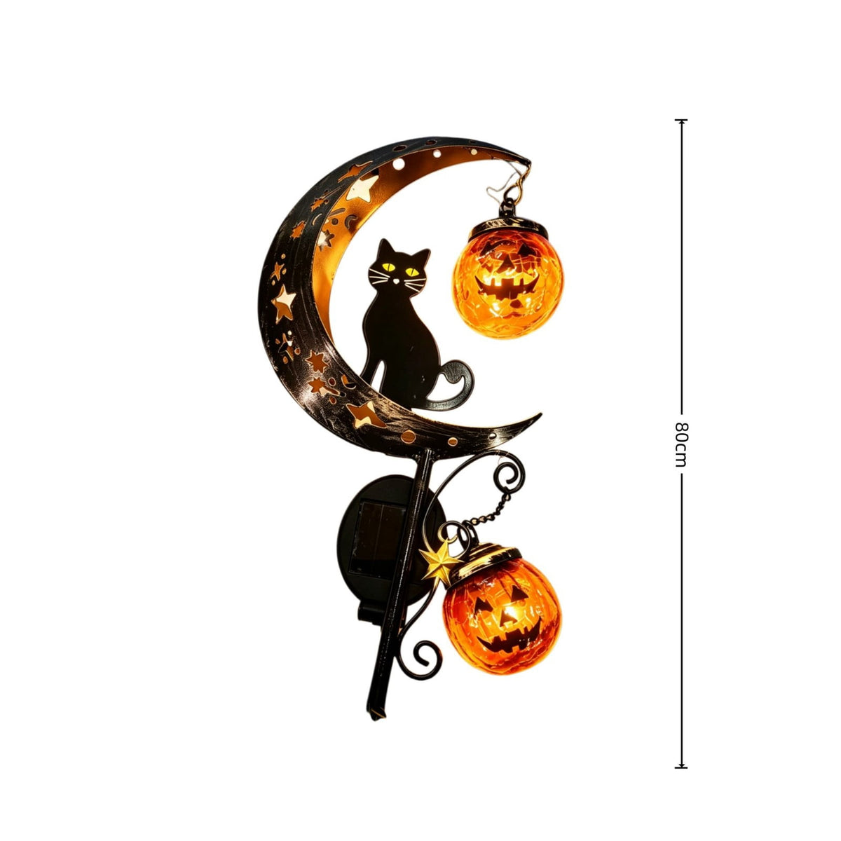 Halloween Solar Garden Stake Light,Metal Hanging Pumpkin Lantern Waterproof for Yard Lawn Proch