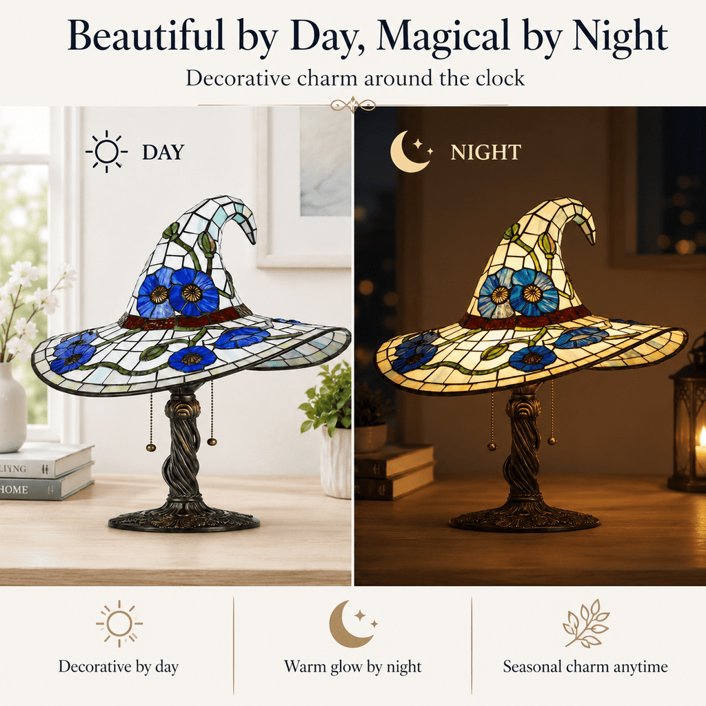 Diceymbol 11.81 Inch Halloween Ghost Night Light, Witch Hat Ghost Lamp with Jack O Lantern, Halloween Decorations Indoor for Table Mantel Party Decor
