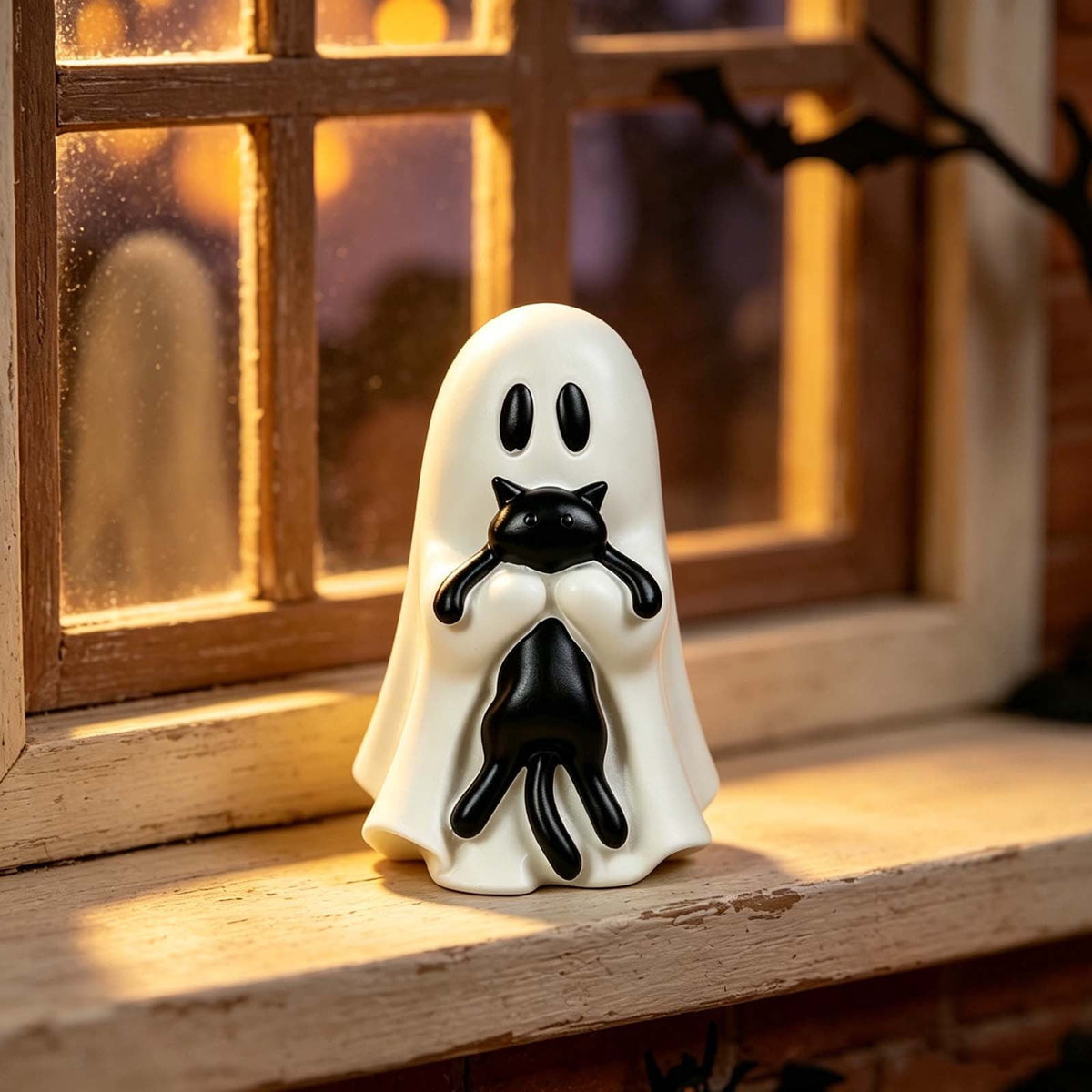 Hotyverty Vintage Window Skeleton Resin Wall Figurine, Gothic Indoor Wall Decor for Door Mantel, Creative Halloween Gift for Halloween Party Decor Enthusiasts