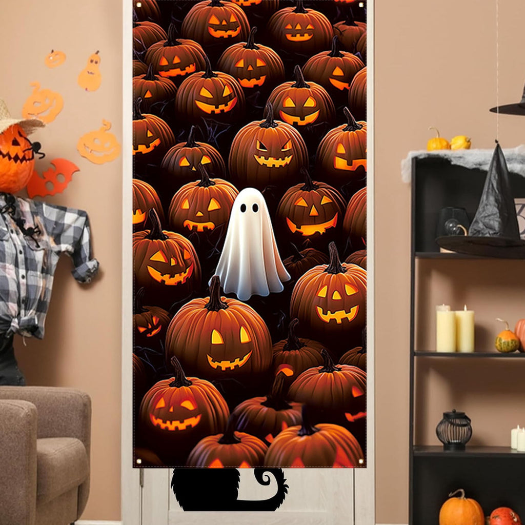 DAMAI Halloween Door Hanging Curtain Party Festival Scene Layout Supplies Decorative Porch Hanging Cloth