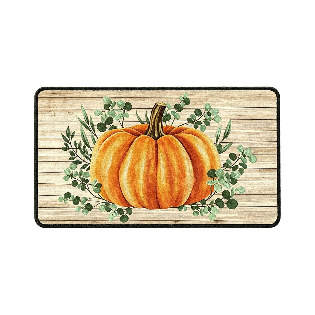 Yhmxh Fall Pumpkin Decorative Door Mat, Autumn Harvest Welcome Entryway Rug, Non‑Slip Absorbent Front Doormat, Seasonal Floor Mat for Indoor Outdoor Halloween Home Decoration 15.7x23.6 Inch