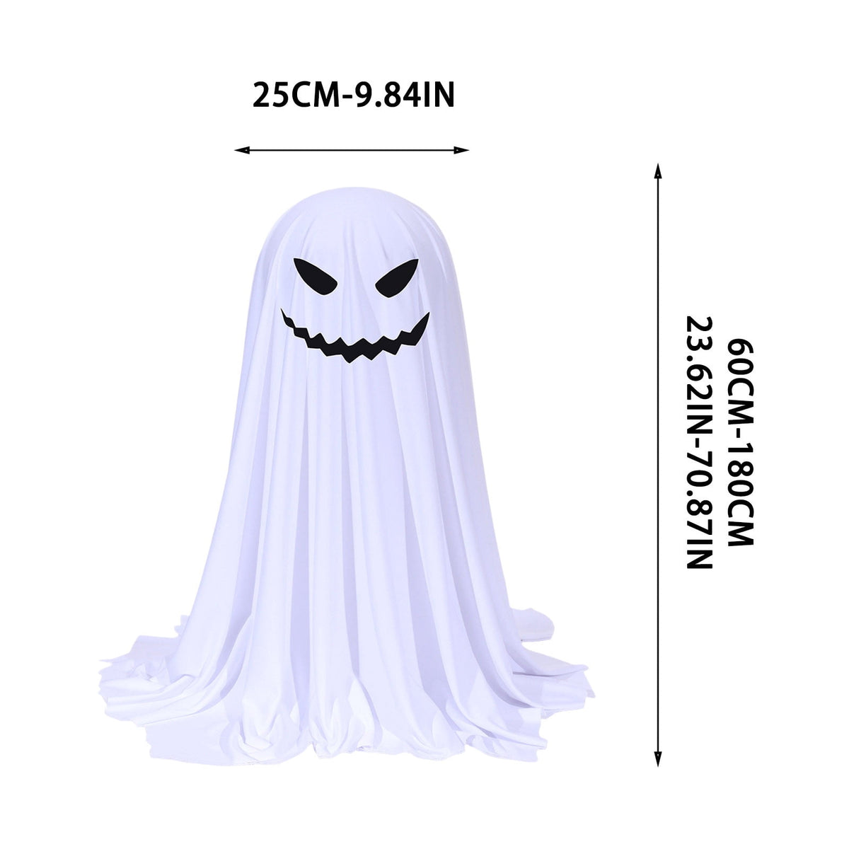 Aurorax Early Halloween Decorations Outdoor,Ghost Halloween Decoration 2 ft Realistic Waterproof Ghost Decor for Front Porch Yards Gardens Lawn Black