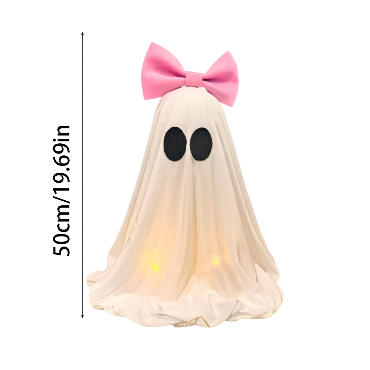 Halloween Decorations Indoor Light Up Ghosts with Bow, Easy to Assemble Light Up Spooky Ghosts Decoration Halloween Party Decorations for Porch Yard Mantel Home