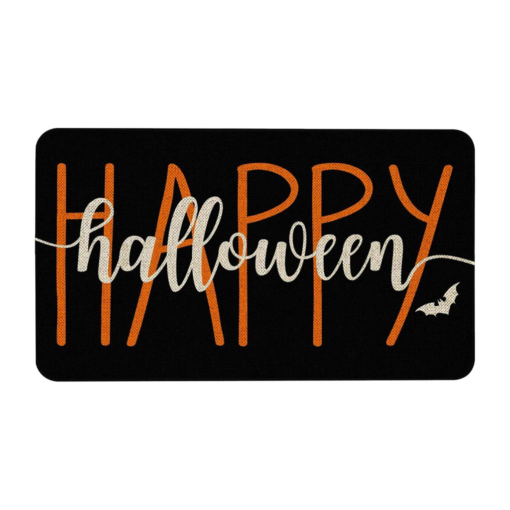 TOPRenddon Halloween Door Mat, Outdoor Front Door Decorative Doormat 16" x 24", Spider Web Bones Welcome Doormats, Non-Slip Rubber Mats Washable Carpet for Porch, Entryway, Indoor, Bathroom, Kitchen