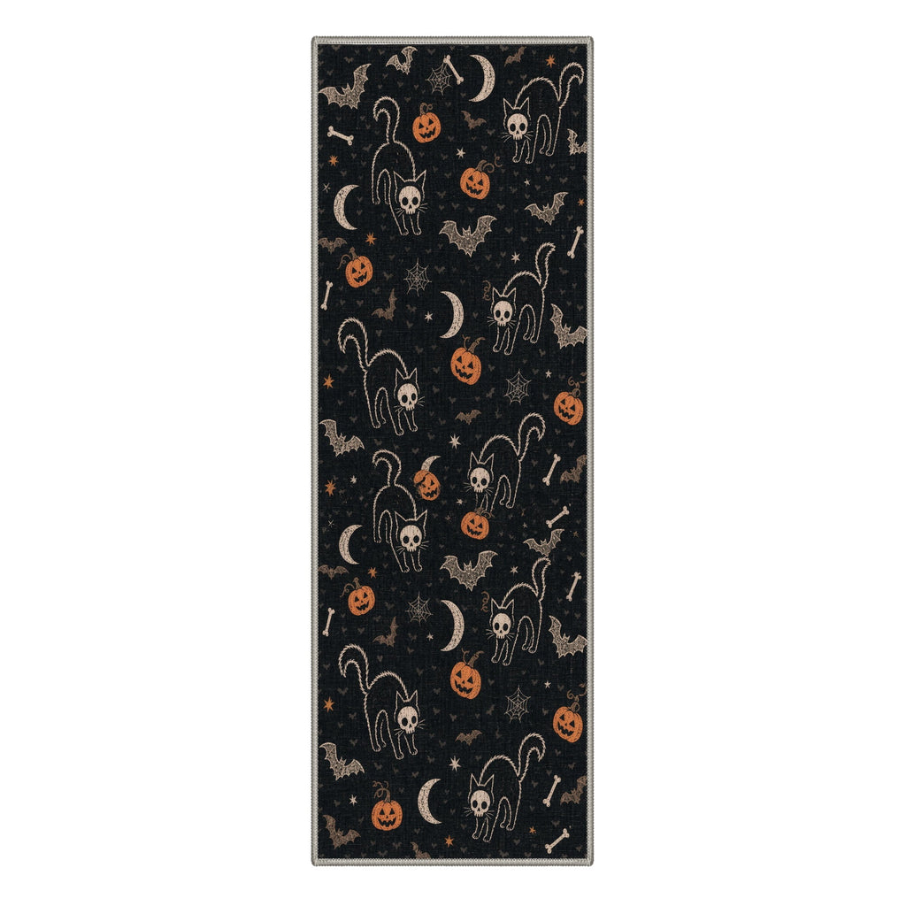 GENIMO 5'x7' Halloween Area Rug for Living Room, Washable Non Slip Soft Vintage Pumpkin Indoor Rug for Bedroom Dining Room Home Office, Antique Moss
