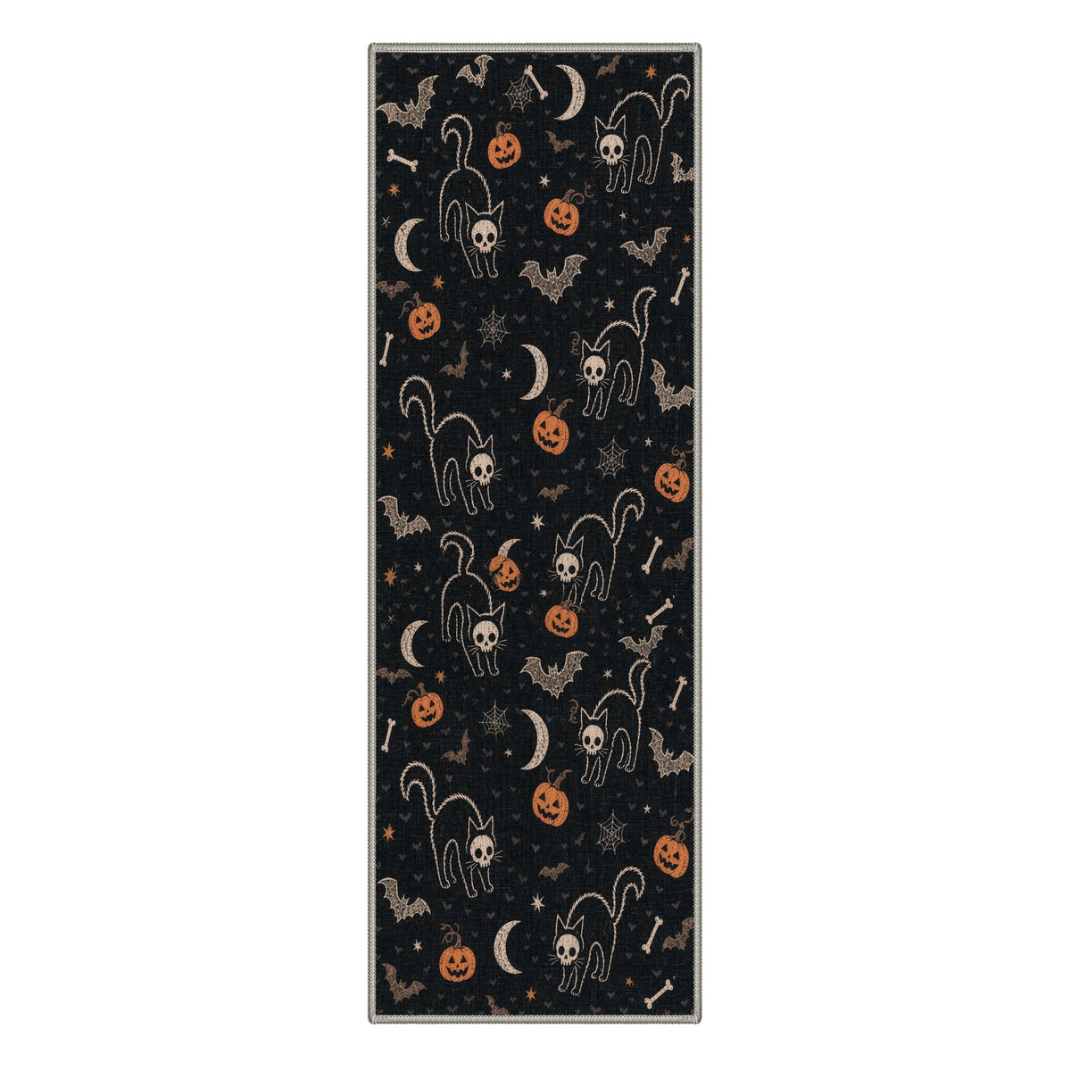 GENIMO 5'x7' Halloween Area Rug for Living Room, Washable Non Slip Soft Vintage Pumpkin Indoor Rug for Bedroom Dining Room Home Office, Antique Moss