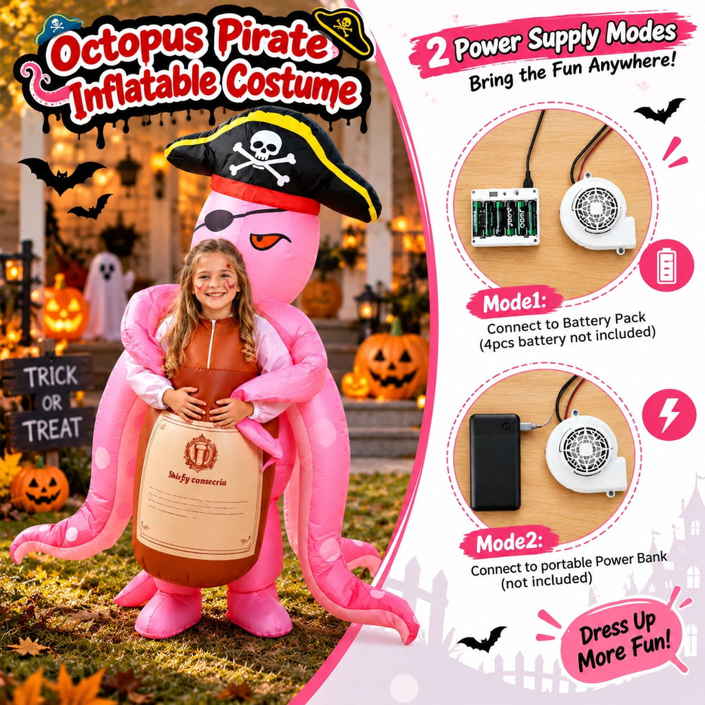 WonderStone Axolotls Inflatable Costume with LED Lights, Halloween Ride-on Costume, Blow-Up Dragon Onesie for Cosplay Party, Suitable for Kids Ages 7-12