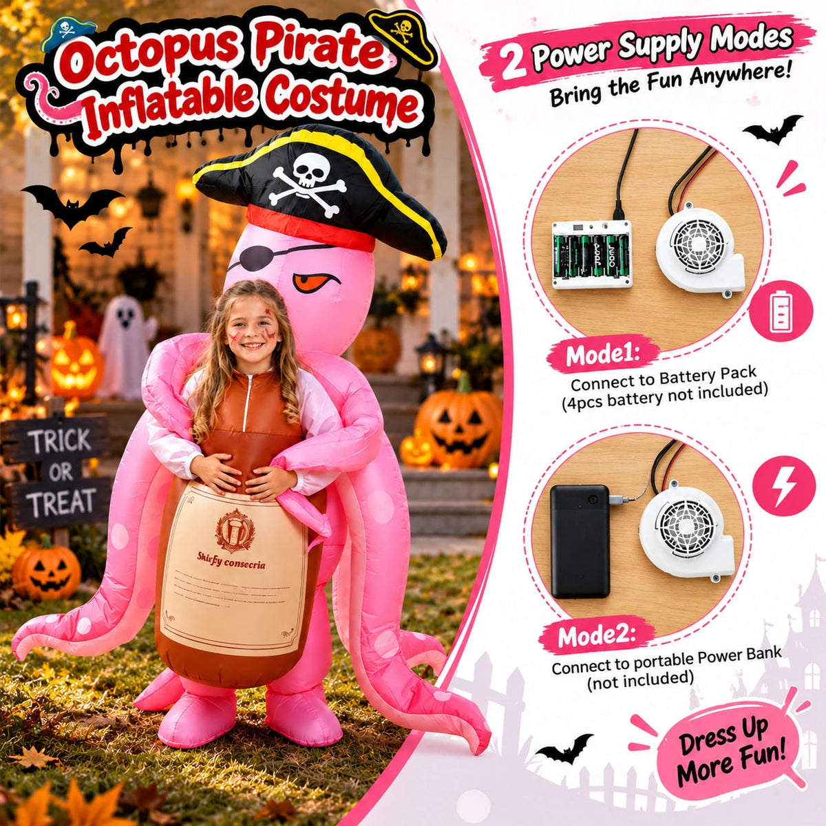 WonderStone Axolotls Inflatable Costume with LED Lights, Halloween Ride-on Costume, Blow-Up Dragon Onesie for Cosplay Party, Suitable for Kids Ages 7-12