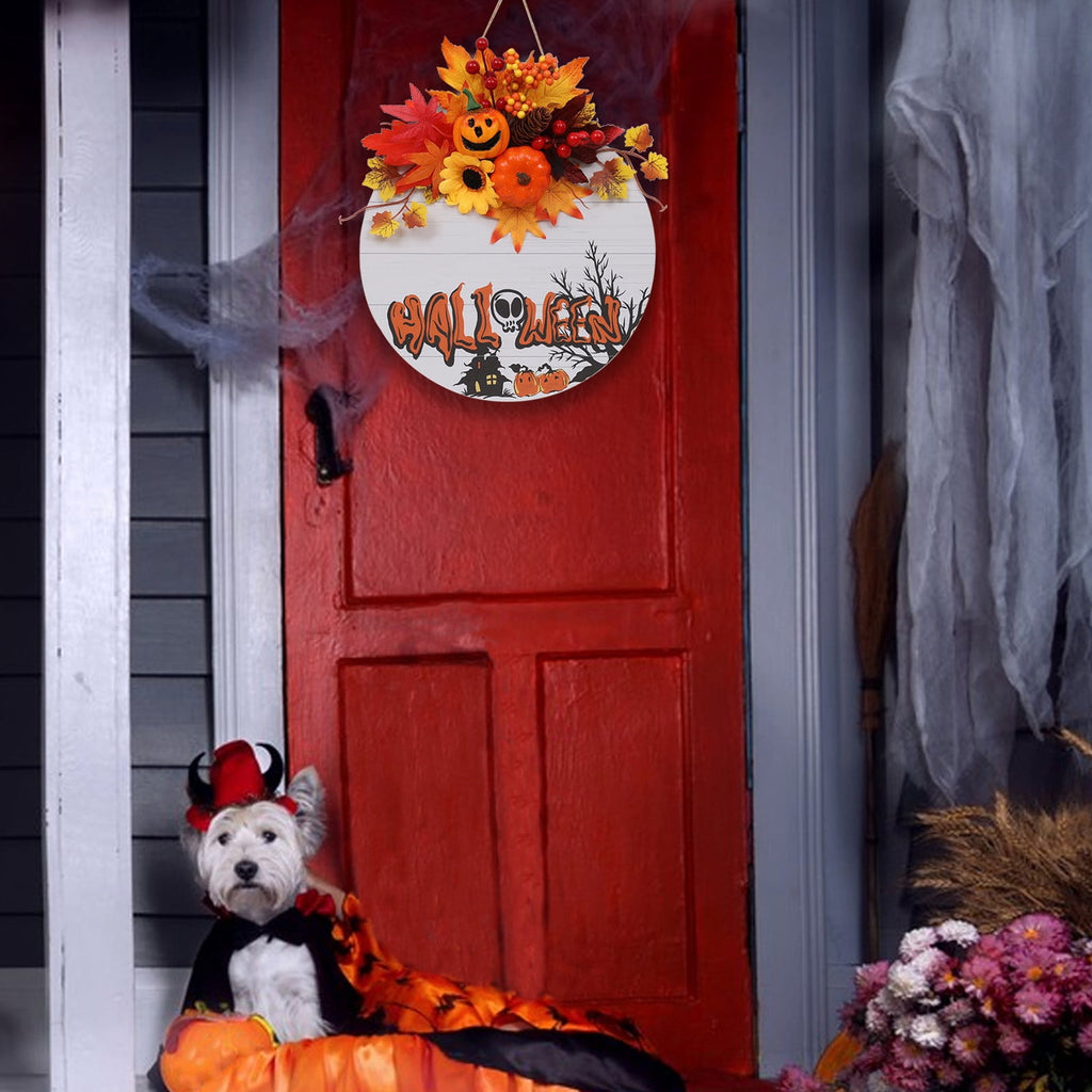 sruoe Halloween Decorations, Halloween Wreaths for Front Door, Artificial Wreaths, Indoor Outdoor Halloween Decor, Halloween Wreaths for Front Door, Halloween Party Decoration, Yard Decoration