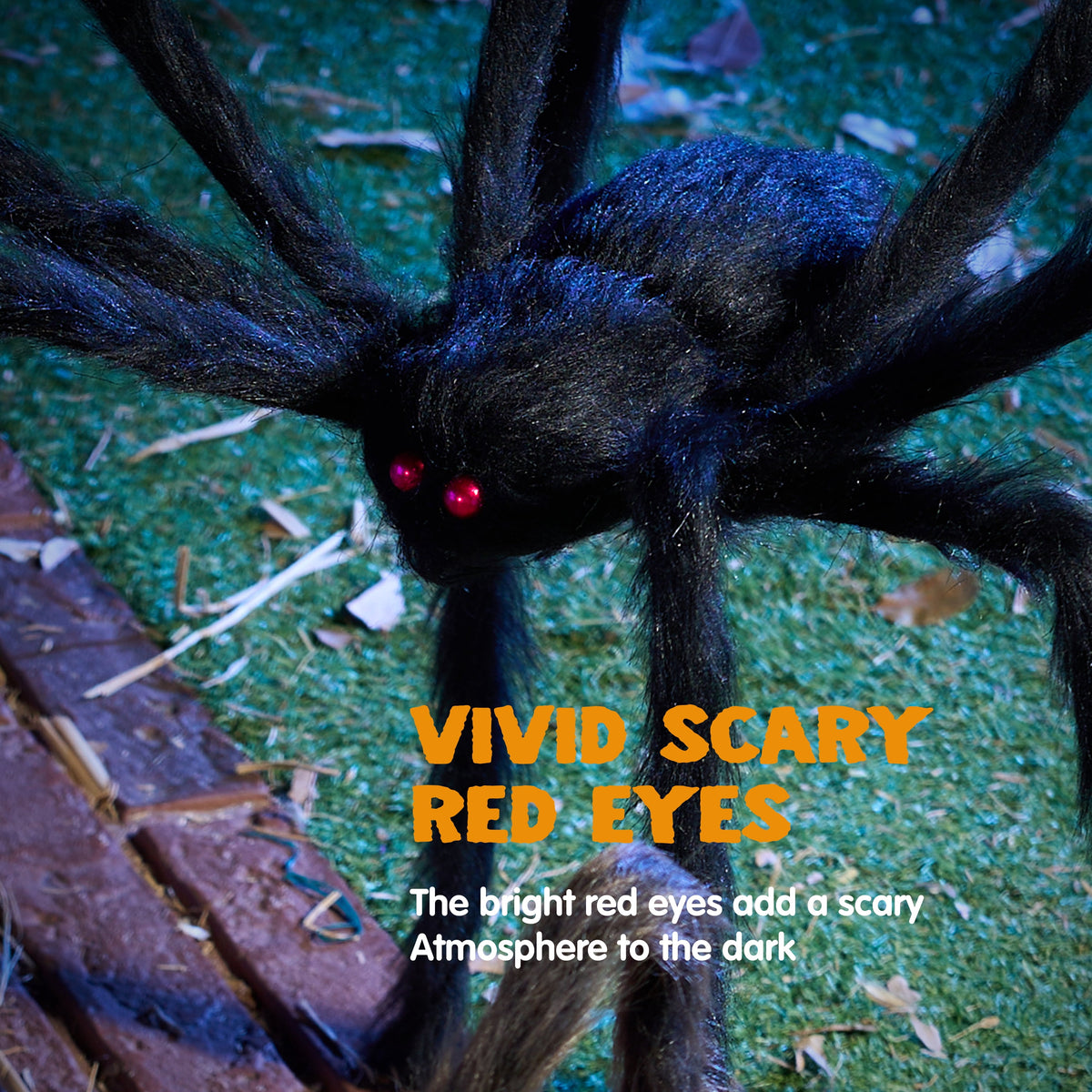 Joyfy 6 Packs Colorful Hairy Giant Spiders Halloween Decorations Outdoor,Multi-Size Outdoor Halloween Spider Decorations for Yard Lawn & Patio (30", 30", 20", 20", 12", 12")