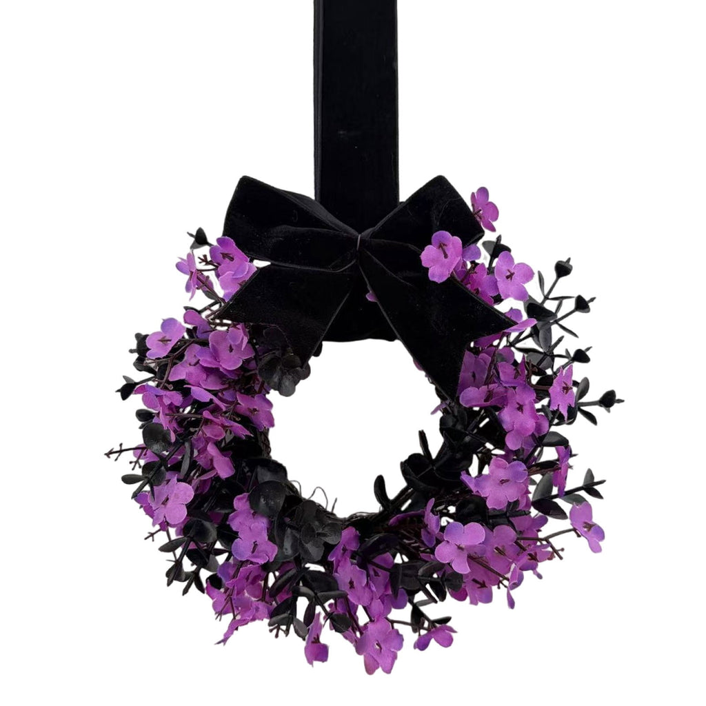 Mini Spring Wreaths, Artificial Daisy Flowers Small Pillar Holder Wreath, Spring Summer Floral Wreath for Candle, Farmhouse, Porch, Front Door, Cabinets, Table Decoration, White