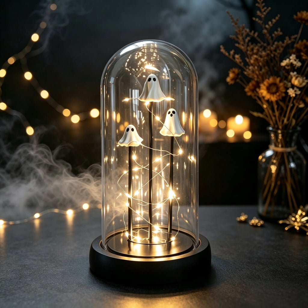 Lighted Halloween Ghost Candy Bowl, Cute LED Ghost Holding Pumpkin Candy Bucket for Trick or Treat, Outdoor Halloween Decorations for Front Porch, Indoor Yard Patio Halloween Decor