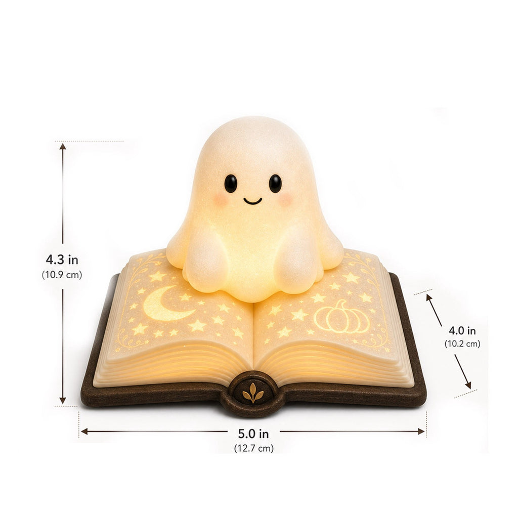 Gifts Under $20 Ghost Campfire Night Light, Flickering Flame Nightlight, Halloween 3D Cute Spooky Marshmallow Ghost Decoration for Bedroom, Spooky Season Home Halloween Decor for Ki*ds Adults