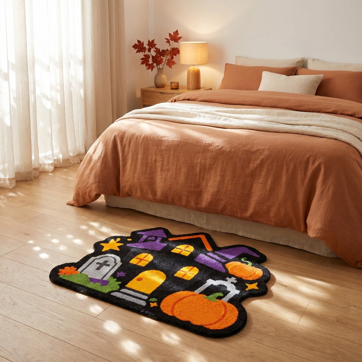 Halloween Door Mat Pumpkin Shaped Non-Absorbent Skidproof Mat 15.75x23.62in Polyester Skidproof & Weather Resistant for Front Door Porch Indoor Outdoor Halloween Door Mat by MPOISVA