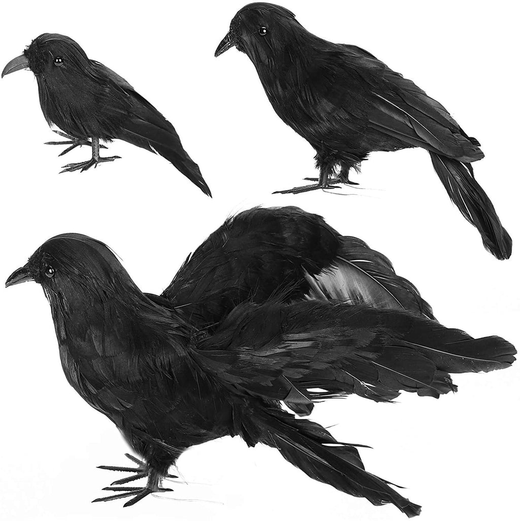 Gothic Mysterious Raven Lamp Light Sculpture, Resin Halloween Moonlight Luminous Crow Bird Led for Home Decor Gift, Bedroom Bedside, Living Room