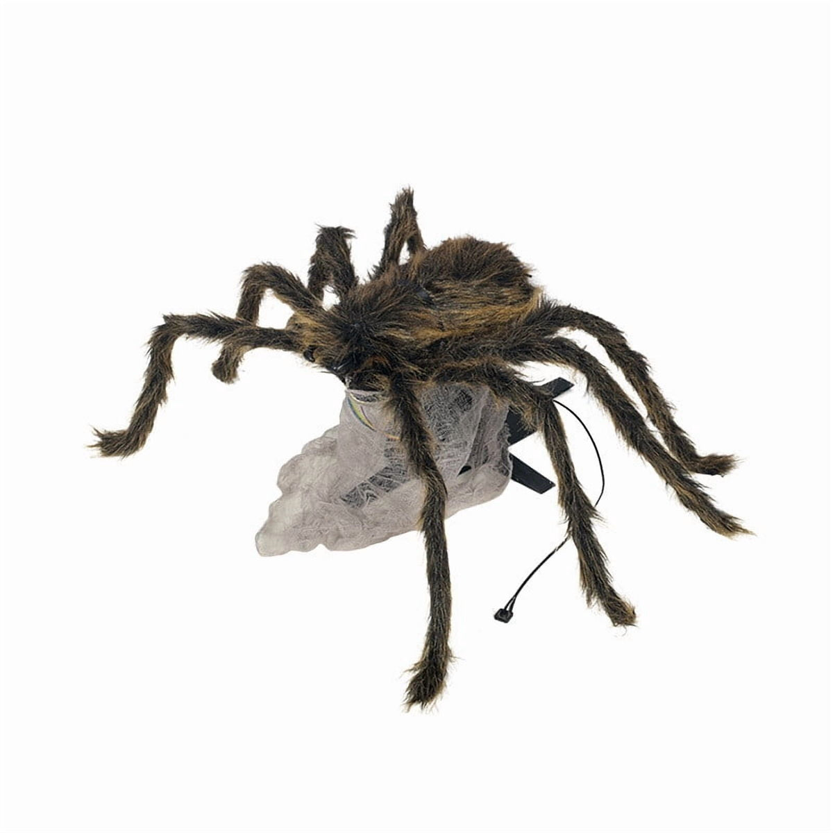 Jumping Scary Spider Halloween Prop Animated Pops Up Furry Toy with Glowing Eyes Spooky Sounds Motion-Activated Prank Decor for Porch Party Display