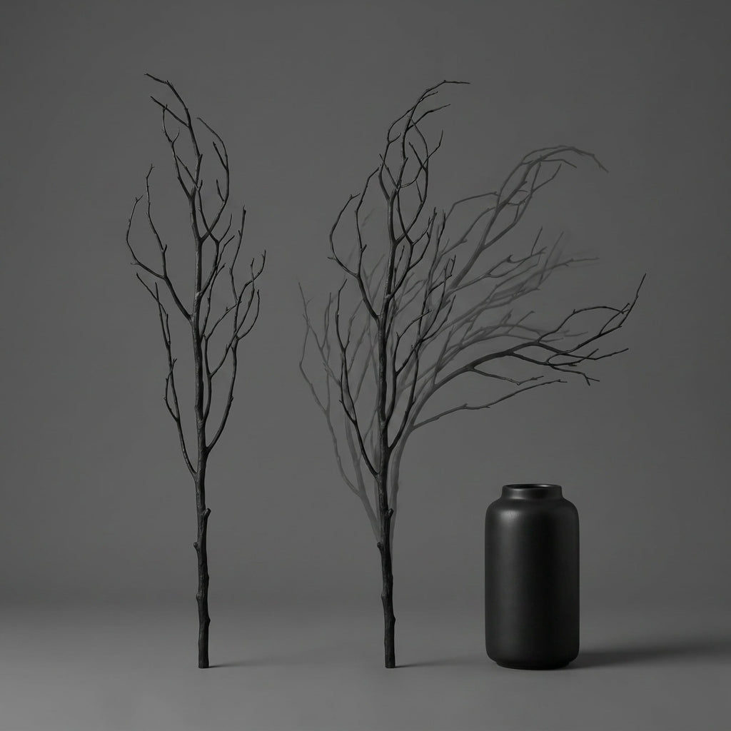 Halloween Artificial Branches, 10Pcs Black Bare Twigs Vase Fillers for Spooky Home Decor, Plastic Decorative Stems for Mantel Table Centerpiece, Creepy Indoor Outdoor Halloween Accents