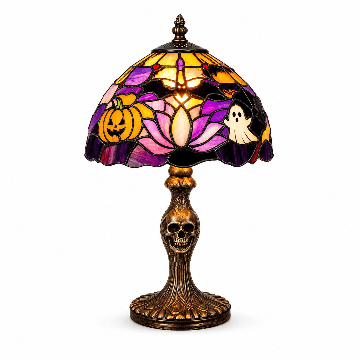 Diceymbol 11.81 Inch Halloween Ghost Night Light, Witch Hat Ghost Lamp with Jack O Lantern, Halloween Decorations Indoor for Table Mantel Party Decor