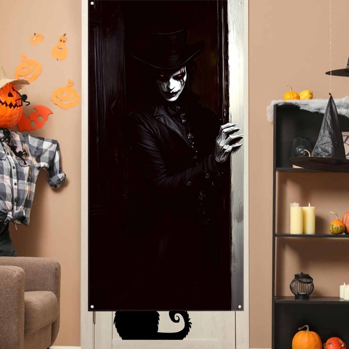DAMAI Halloween Door Hanging Curtain Party Festival Scene Layout Supplies Decorative Porch Hanging Cloth