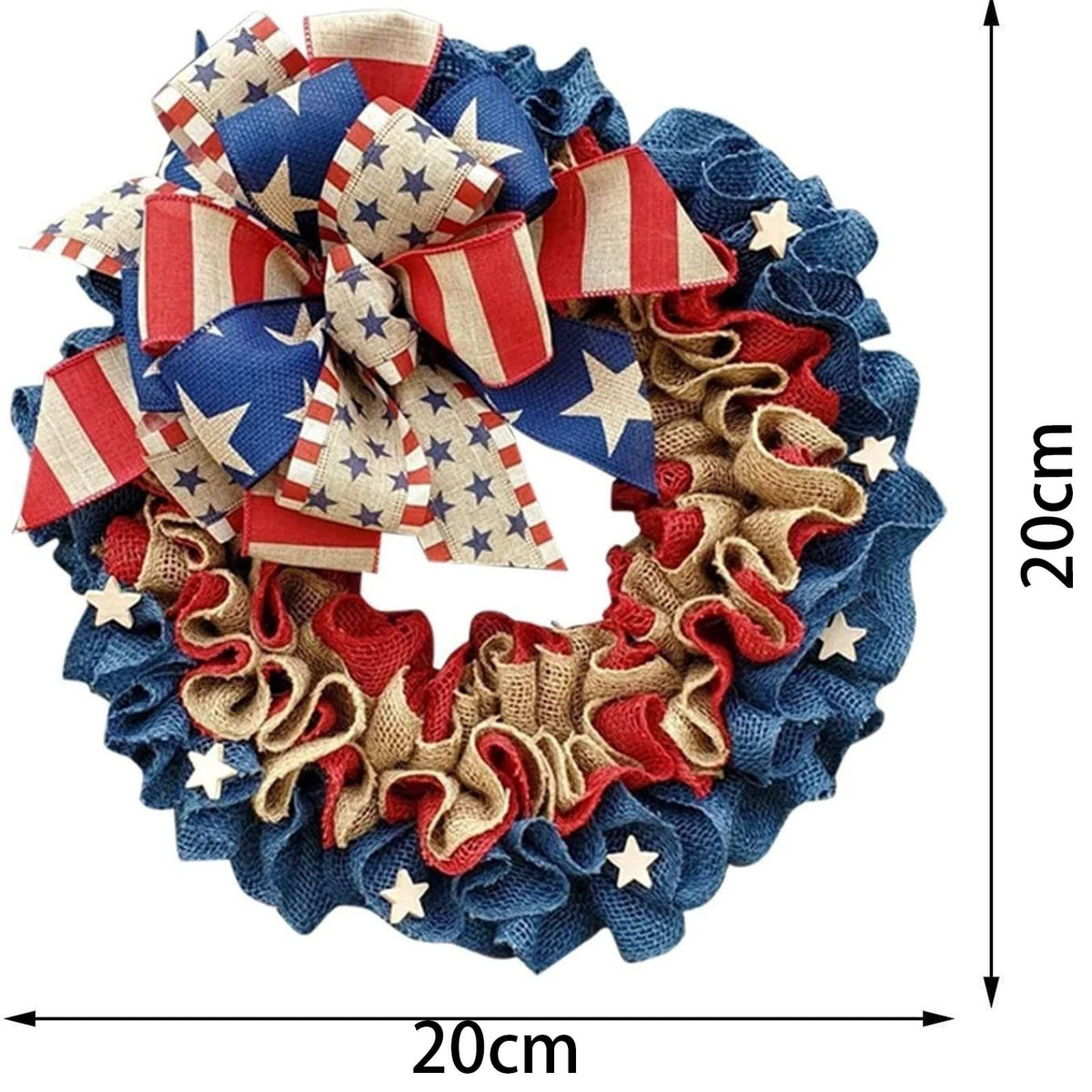 Nkmbld 4th of July Wreaths for Front Door, Independence Day Wreath Red White Blue Flower Wreath for Independence Day Memorial Day Flag Day Decor