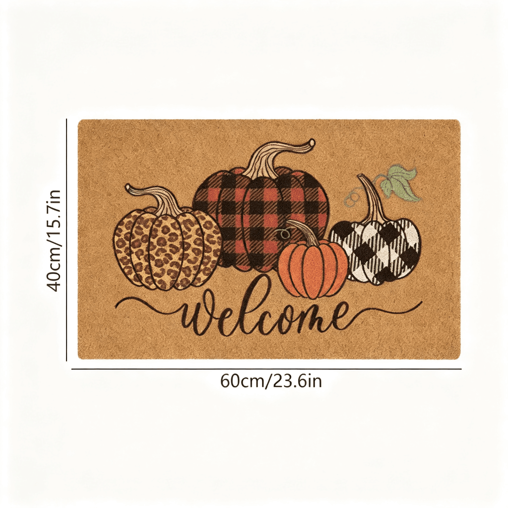 Halloween Pumpkin Doormat, Soft Non-Slip Indoor Outdoor Welcome Rug for Entryway Porch and Front Door