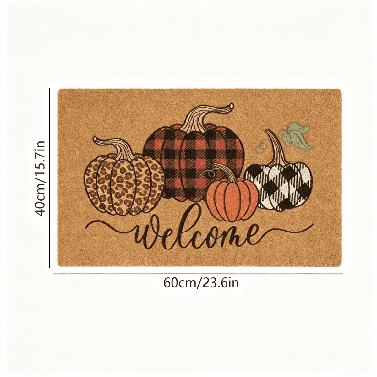 Halloween Pumpkin Doormat, Soft Non-Slip Indoor Outdoor Welcome Rug for Entryway Porch and Front Door