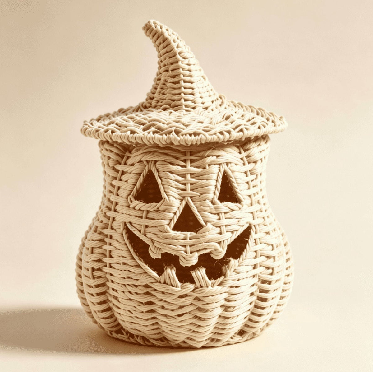THOPBPRK 2026 Black Halloween Woven Pumpkin Jack-O'-Lantern, Halloween Decorations Pumpkin, USE LED Candle, Rattan Fall Halloween Decor for Home, 1Pack 11.8 Inch A