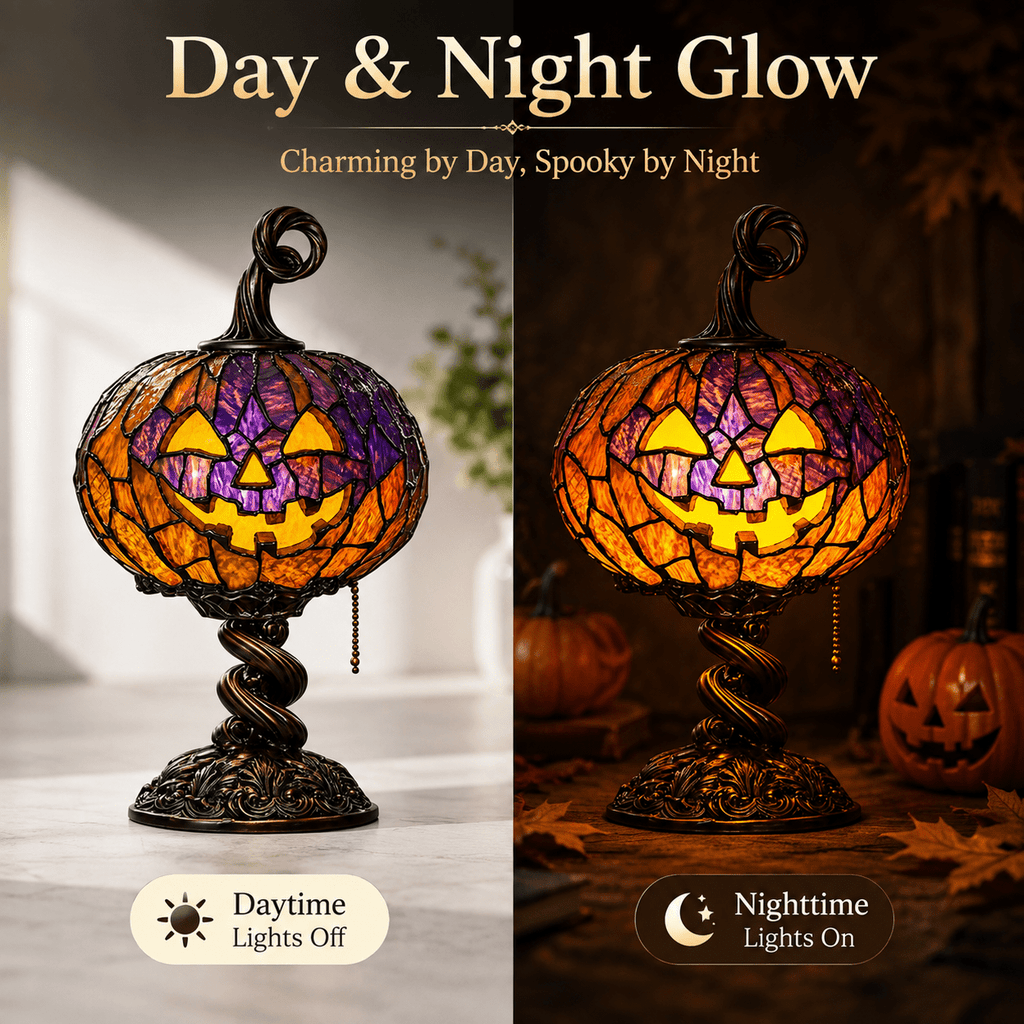 Diceymbol 11.81 Inch Halloween Ghost Night Light, Witch Hat Ghost Lamp with Jack O Lantern, Halloween Decorations Indoor for Table Mantel Party Decor