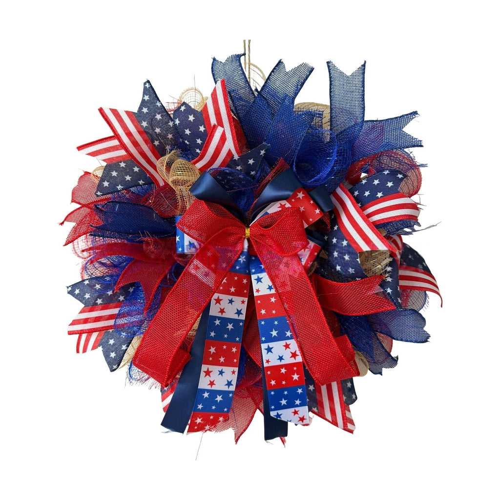 Nkmbld 4th of July Wreaths for Front Door, Independence Day Wreath Red White Blue Flower Wreath for Independence Day Memorial Day Flag Day Decor