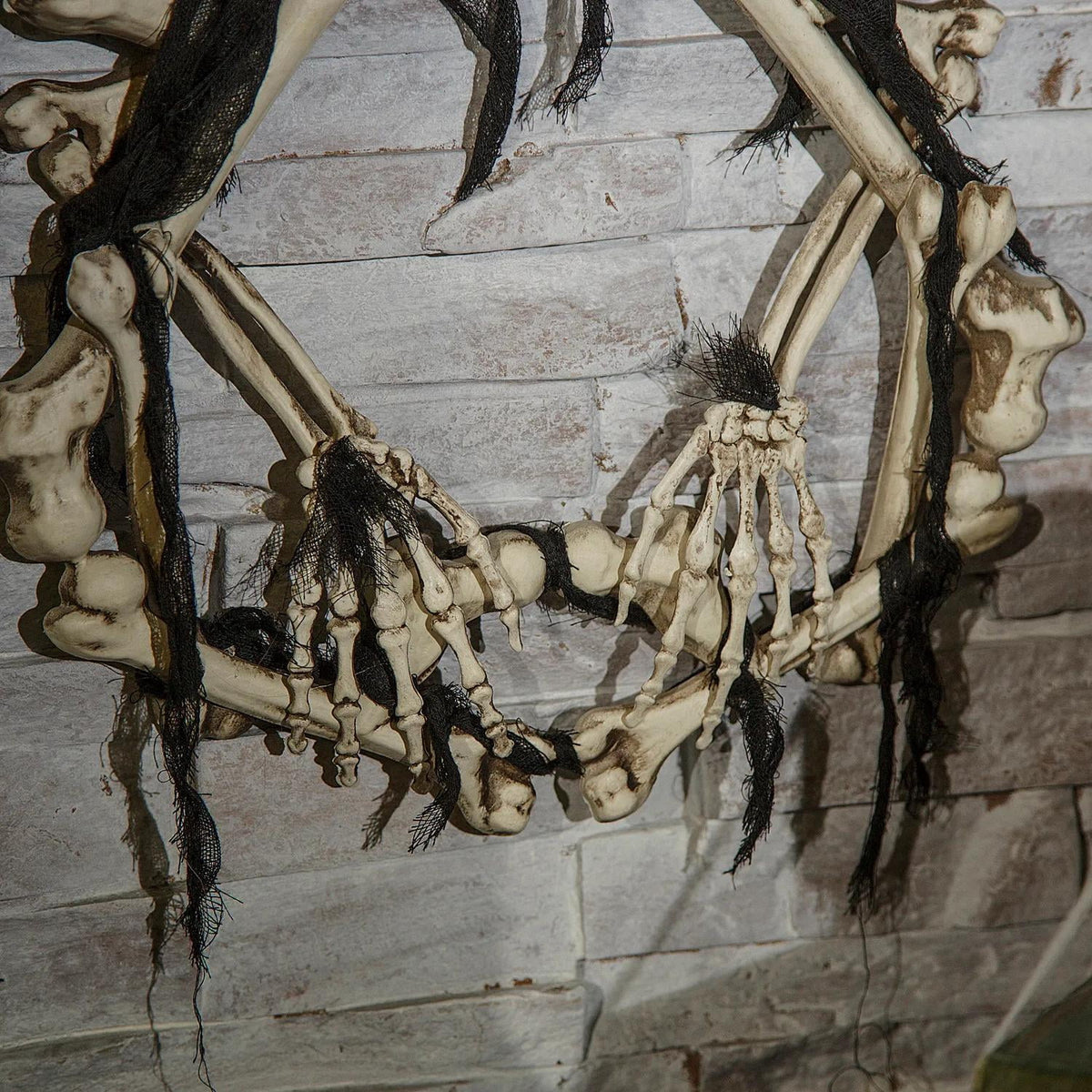 Bone Wreath Light-Up Halloween Decoration 16.5"