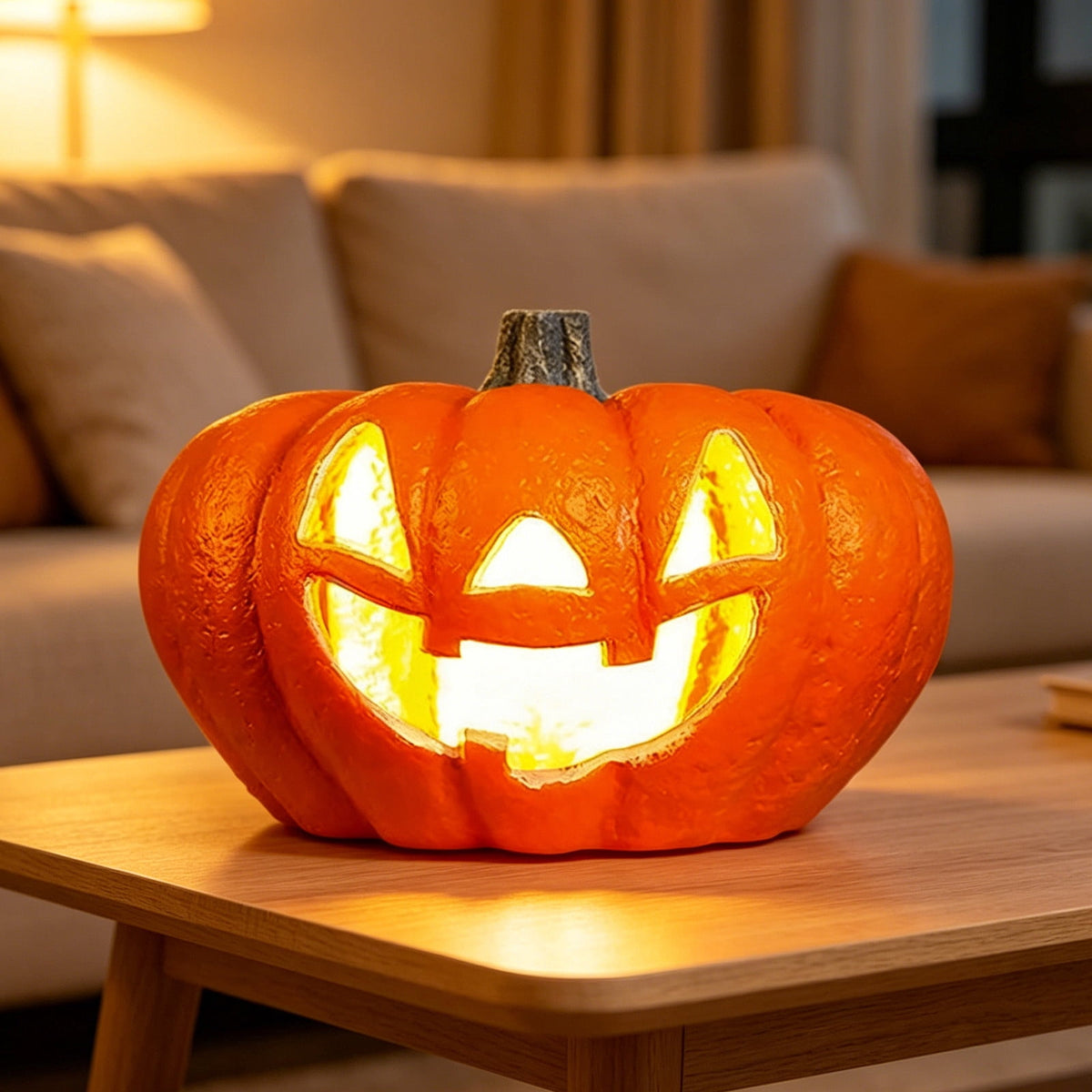 Large LED Lighted Halloween Pumpkin, Weather-Resistant Blow Mold Jack O Lantern Decoration for Outdoor Yard, Porch, Storefront, and Commercial Holiday Displays