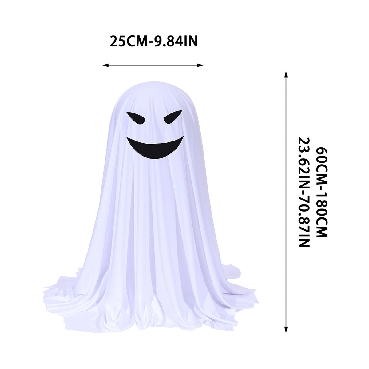 Aurorax Early Halloween Decorations Outdoor,Ghost Halloween Decoration 2 ft Realistic Waterproof Ghost Decor for Front Porch Yards Gardens Lawn Black