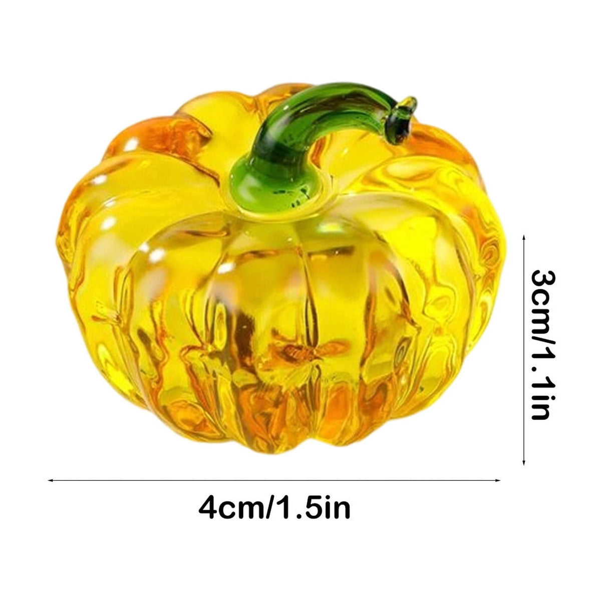 Fall Decor Mini Blue Hand Blown Glass Pumpkin Figurine Transparent Crystal Pumpkin with Green Stem Art Glass Fruit Tabletop Decor for Home Office Shelf Thanksgiving Halloween Gift