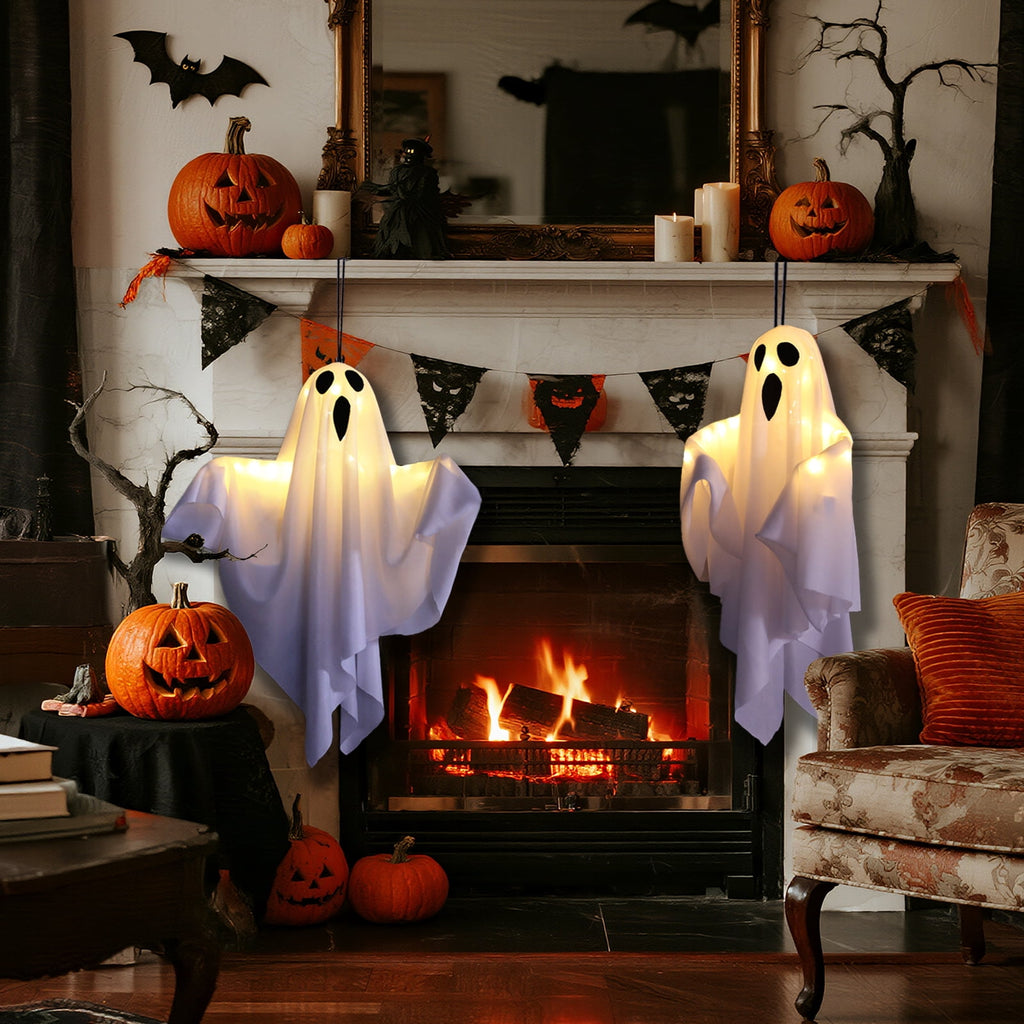 AGCAN 4.6 FT Halloween Inflatable Ghost Blow Up Ghost Broke Out from Window Halloween Decor
