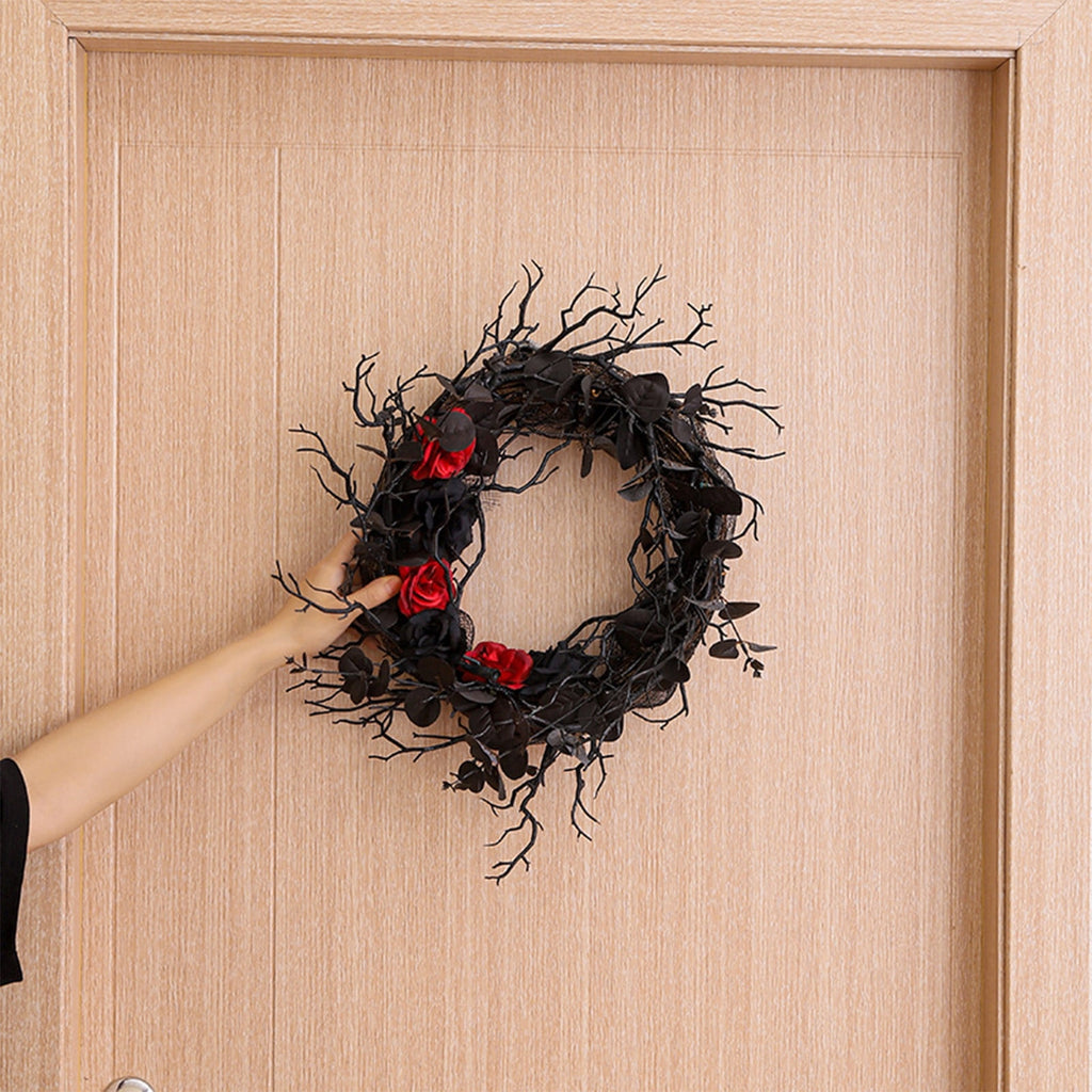 sruoe Halloween Decor, Halloween Decoration Indoor, Artificial Wreaths, Halloween Decoration Outdoor, Halloween Decoration, Halloween Wreath with LED, HHalloween Wreath for Home, Window Decor