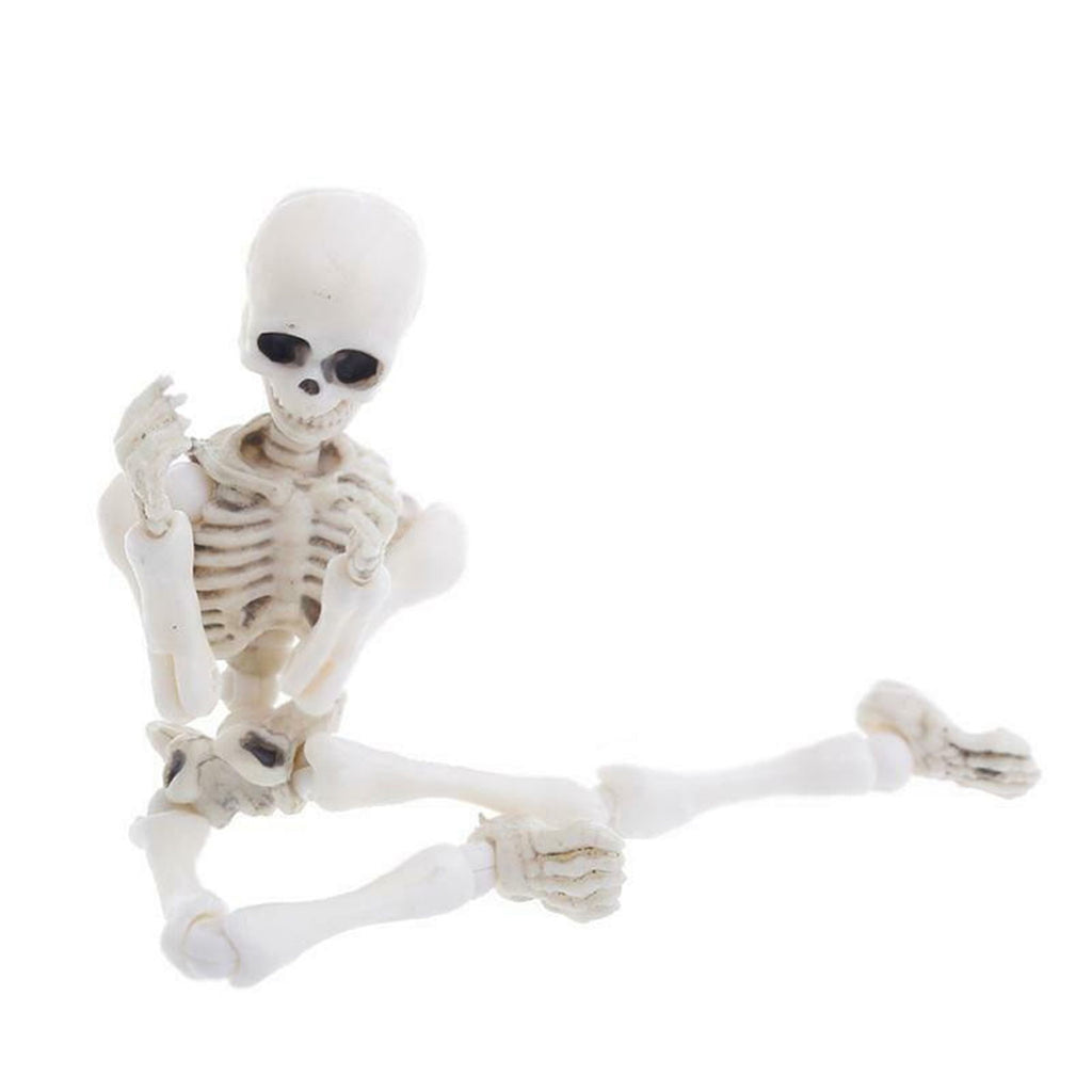 Fankiway Halloween Movable Skeleton Human Model Skull Full Body Mini Figure Toy , Decorations Skull Full Body Realistic Faux Human Skeleton Skull Decor