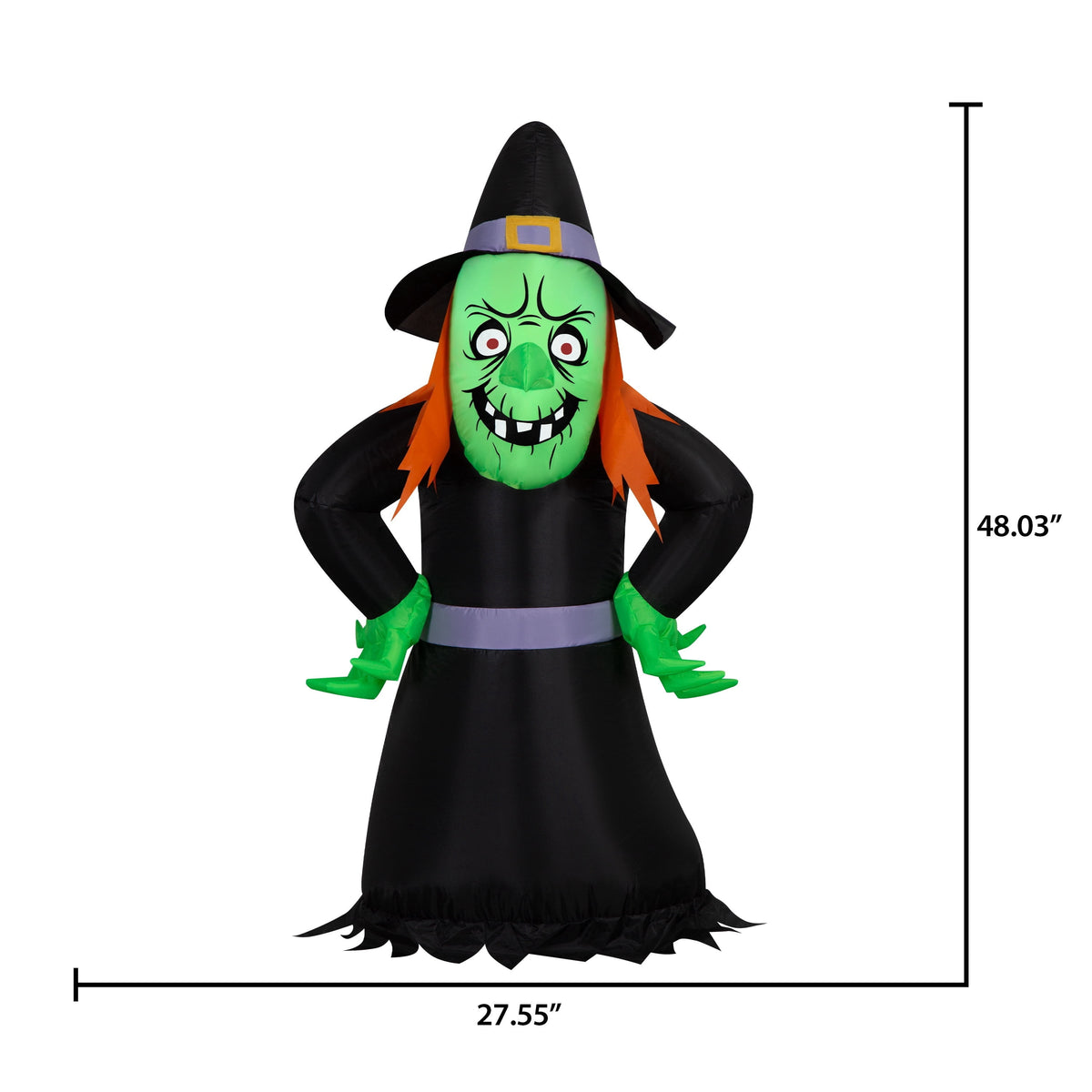 Scary Witch Airblown Yard Inflatable, Multicolor, 4', Halloween by Way To Celebrate