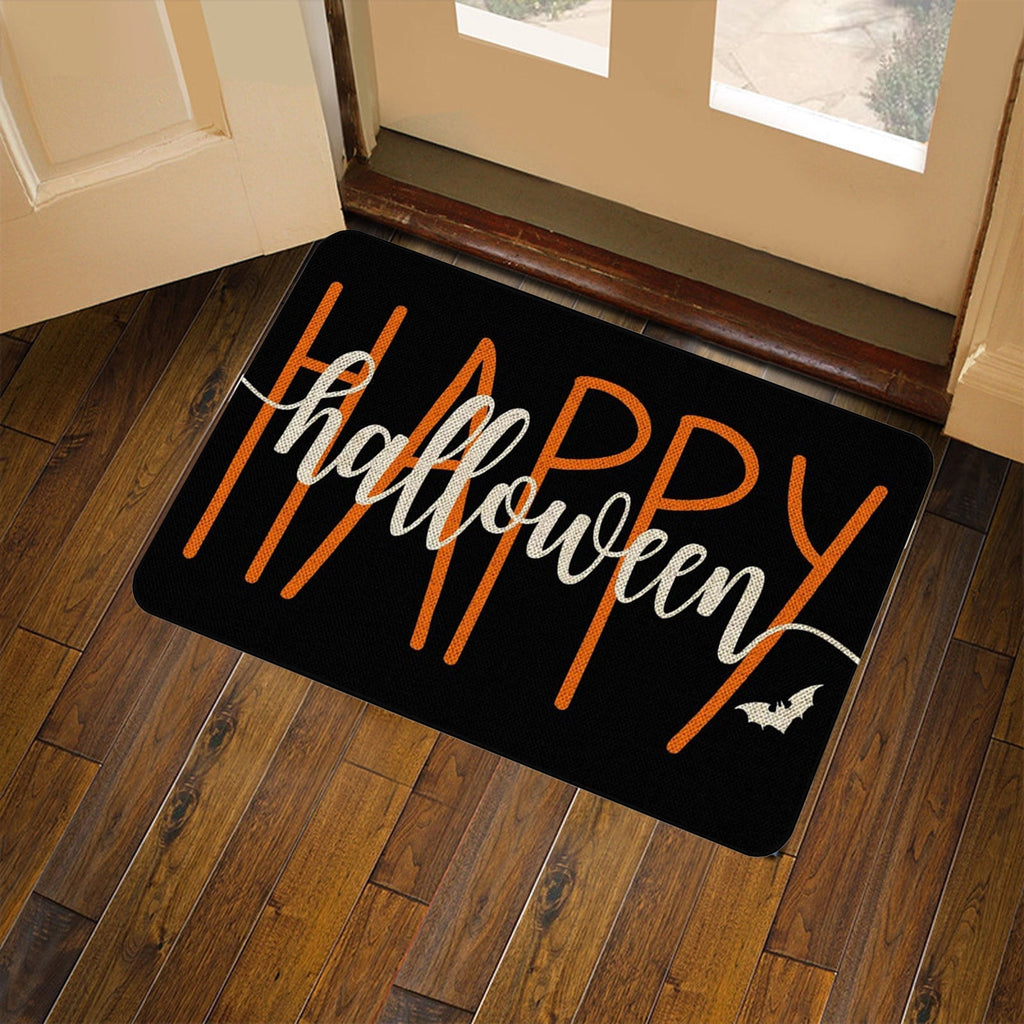 TOPRenddon Halloween Door Mat, Outdoor Front Door Decorative Doormat 16" x 24", Spider Web Bones Welcome Doormats, Non-Slip Rubber Mats Washable Carpet for Porch, Entryway, Indoor, Bathroom, Kitchen