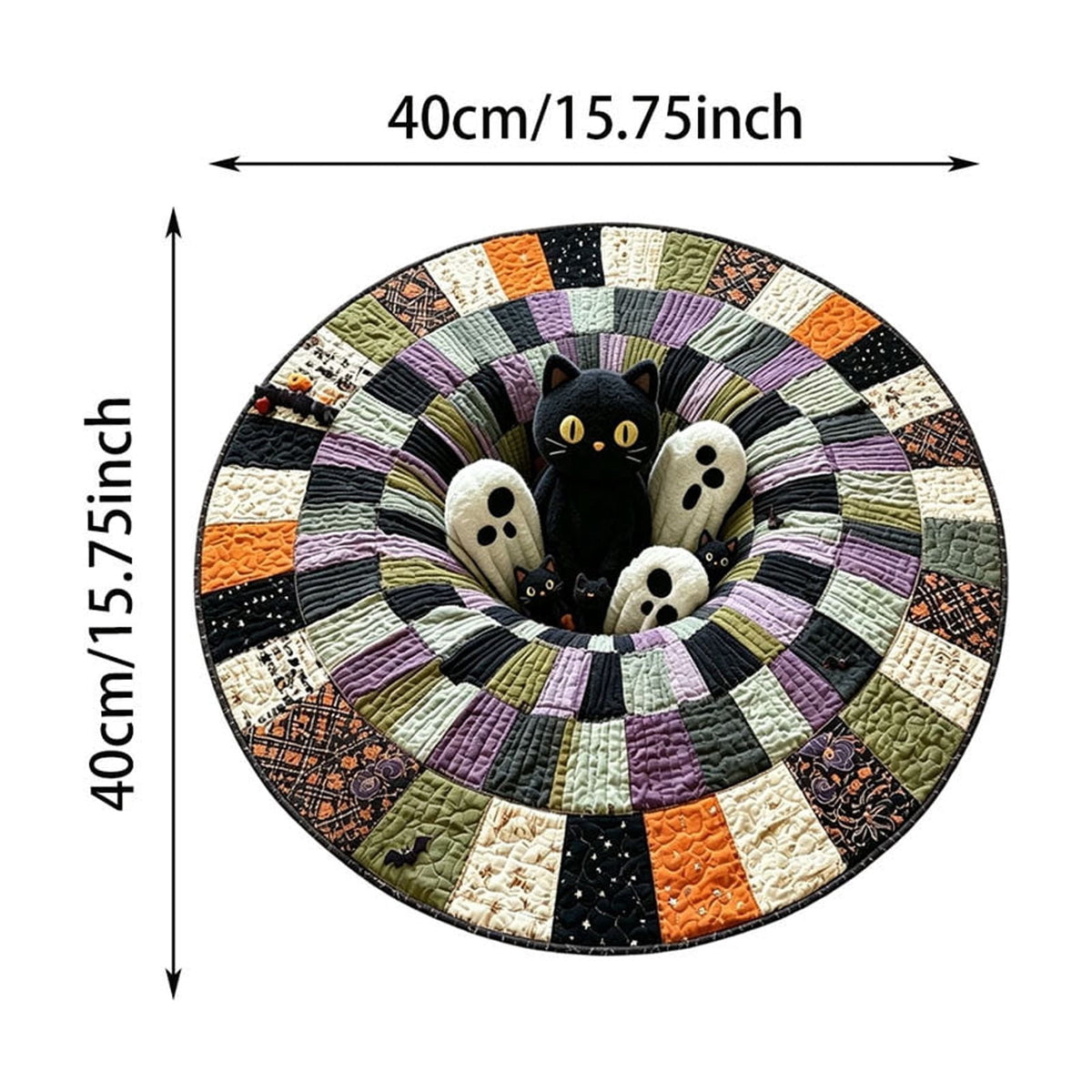 Win s Way 3D Illusion Round Halloween Rug Optical Illusion Doormat Non- Washable Entryway Decor Spooky Fall Front Door Mat for Party Decoration Available in 15.8/23.6/31.5 Inch